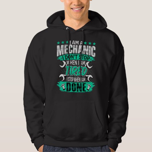 Ich bin Mechaniker Auto Mechanische Garage Hoodie (Vorderseite)