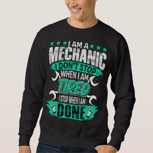 Ich bin Mechaniker Auto Mechanische Garage Sweatshirt (Vorderseite)