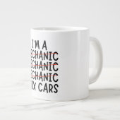 Ich bin Mechaniker, ich repariere Autos, witzige M Jumbo-Tasse (Vorderseite Rechts)