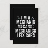 Ich bin Mechaniker Mekanic I Fix Cars Funny Repara Dankeskarte (Vorne/Hinten)