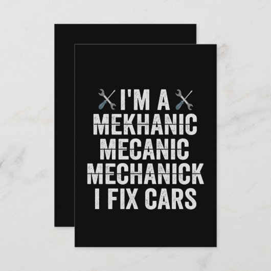 Ich bin Mechaniker Mekanic I Fix Cars Funny Repara Dankeskarte (Vorne/Hinten)