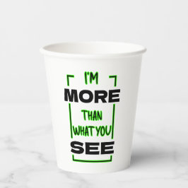 Ich bin mehr als das, was du in fetter Typografie Pappbecher