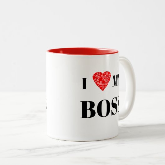 Ich bin mein Chef | Geschenk zum Personalisieren Zweifarbige Tasse (VorderseiteRechts)