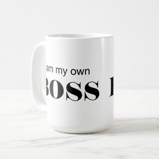 Ich bin mein eigener Boss! Kaffeetasse (Vorderseite Links)