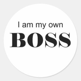 Ich bin mein eigener Boss! Runder Aufkleber