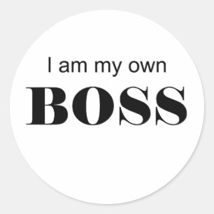 Ich bin mein eigener Boss! Runder Aufkleber
