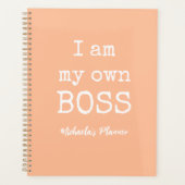 ICH BIN MEIN EIGENES BOSS|PEACH FUZZ UND WEISS PLANER (Vorderseite)