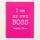 ICH BIN MEIN EIGENES BOSS|PINK UND WEISS PLANER (Vorderseite)