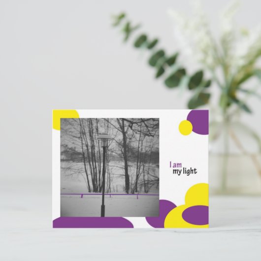 Ich bin mein Licht Postkarte (Stehend Vorderseite)