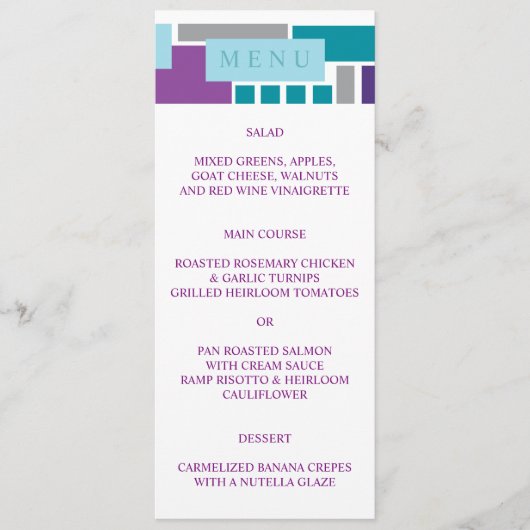 ICH BIN MEIN UNBEKANNTER "Wedding Menu Card" Menükarte (Vorderseite)