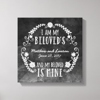 Ich bin meine geliebte, hochzeitliche schwarze Was Leinwanddruck