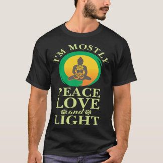Ich bin meistens Frieden Liebe und Licht Retro Yog T-Shirt