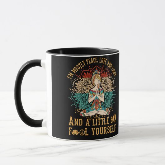 Ich bin meistens Liebe für Frieden und leichtes Go Tasse (Links)