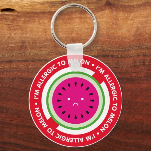 Ich bin melonallergisch! Melonallergie Schlüsselanhänger (Vorderseite)