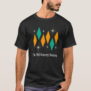 Ich bin Mid Century Modern Retro Sterne Diamanten T-Shirt