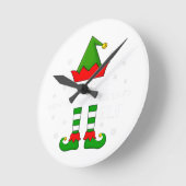 Ich bin Miniature Schnauzer Lover | Elf Weihnachte Runde Wanduhr (Winkel)