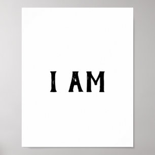 Ich bin Minimalistisch Christlich Word Art Poster