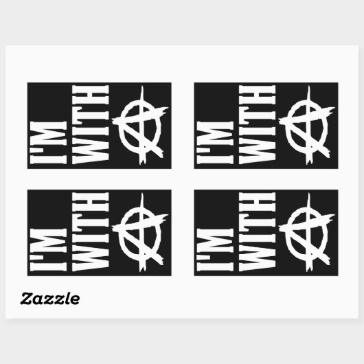 Ich bin mit Anarchie Rechteckiger Aufkleber (Blatt)