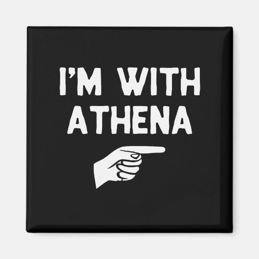 Ich bin mit Athena lustigem Halloween-Passform-Kos Magnet (Vorne)
