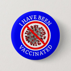 Ich bin mit blauem Covid geimpft worden Button