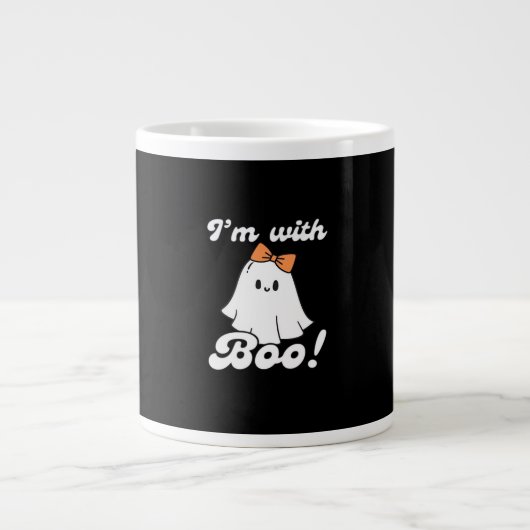 Ich bin mit Boo Funny Retro-Stil Jumbo-Tasse (Vorderseite)