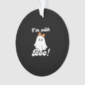 Ich bin mit Boo Funny Retro-Stil Ornament (Vorderseite)