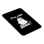 Ich bin mit Boo Lustiger Retro-Stil Magnet (Rechte Seite)