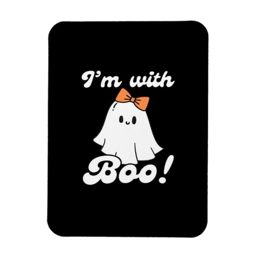 Ich bin mit Boo Lustiger Retro-Stil Magnet (Vertikal)