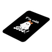 Ich bin mit Boo Lustiger Retro-Stil Magnet (Linke Seite)