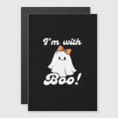 Ich bin mit Boo Lustiger Retro-Stil Magnetkarte (Vorne/Hinten)