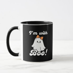 Ich bin mit Boo Lustiger Retro-Stil Tasse