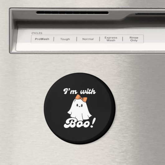 Ich bin mit Boo Lustiges Retro Magnet (In Situ (Geschirrspüler))