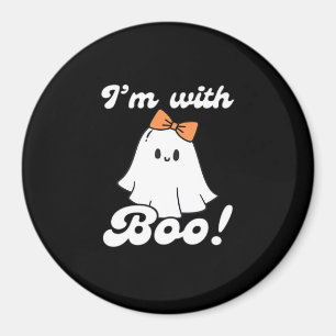 Ich bin mit Boo Lustiges Retro Magnet