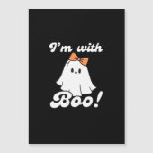 Ich bin mit Boo Lustiges Retro Magnetkarte (Vorderseite)