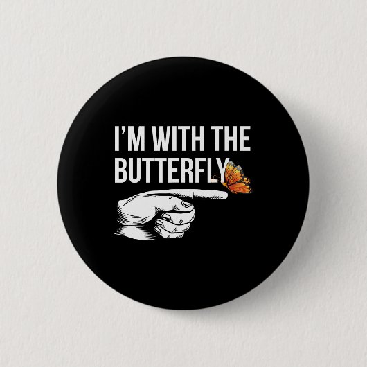 Ich bin mit Butterfly Party Matching Paare Hallowe Button (Vorderseite)