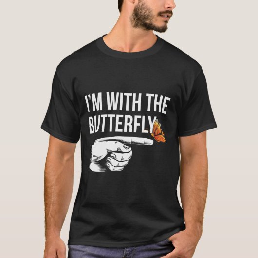 Ich bin mit Butterfly Party Matching Paare Hallowe T-Shirt (Vorderseite)