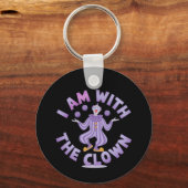 Ich bin mit Clown-Creepy & Funny Halloween Schlüsselanhänger (Rückseite)