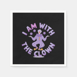 Ich bin mit Clown-Creepy & Funny Halloween Serviette