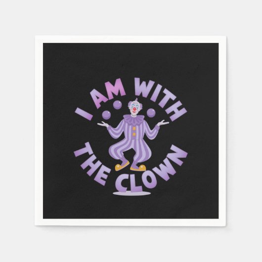 Ich bin mit Clown-Creepy & Funny Halloween Serviette (Vorderseite)