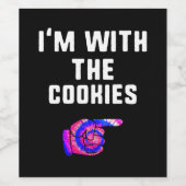 Ich bin mit Cookies | Gefärbte Krawatte Funny Prod Weinetikett (Einzelnes Label)