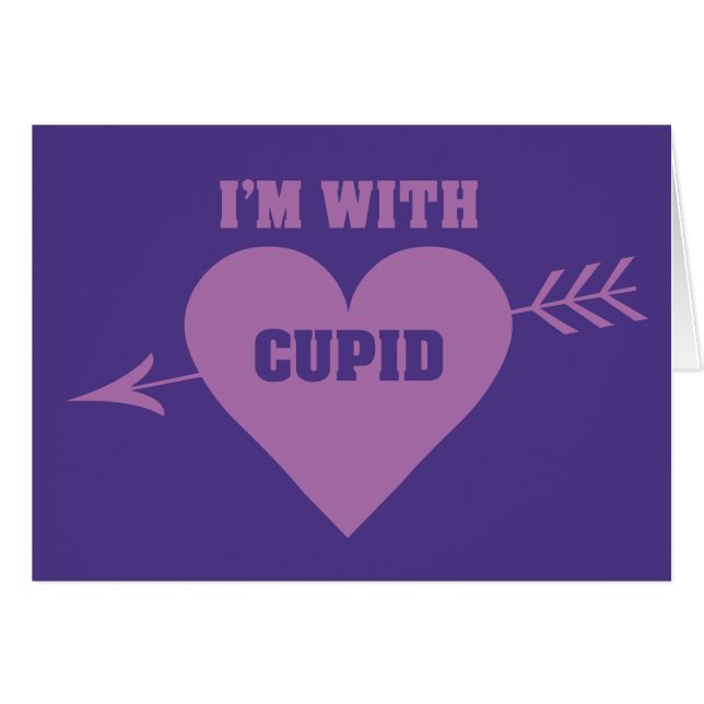 ICH BIN MIT CUPID Grußkarte (Vorderseite (Horizontal))