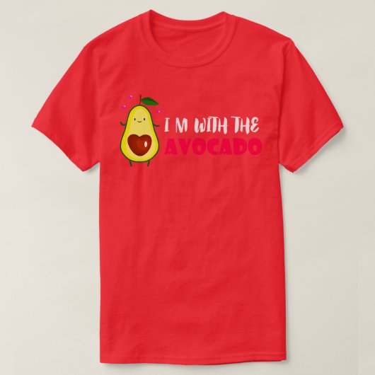 Ich bin mit dem Avocado-komischen Satz T-Shirt (Design vorne)
