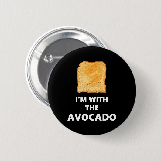 Ich bin mit dem Avocado Toast Halloween-Kostüm Button (Vorne & Hinten)