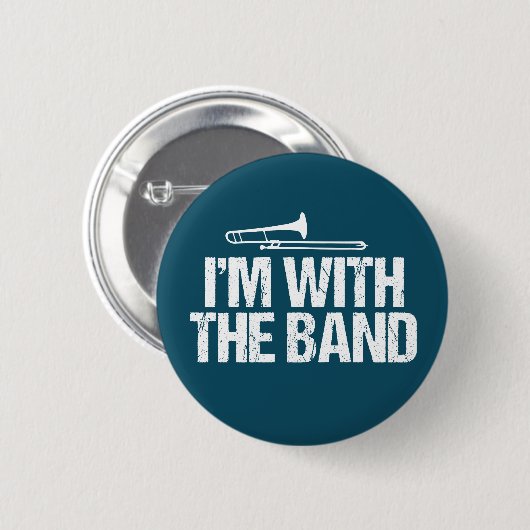 Ich bin mit dem Band Funny Trombone Player Button (Vorne & Hinten)