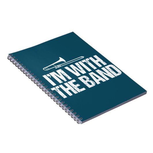 Ich bin mit dem Band Funny Trombone Player Notizblock (Rechte Seite)