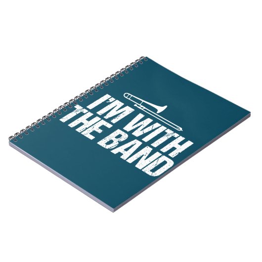 Ich bin mit dem Band Funny Trombone Player Notizblock (Linke Seite)