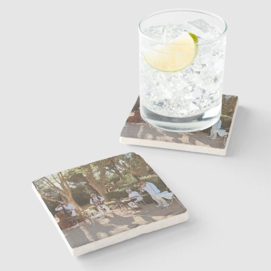 Ich bin mit dem Band Stone Untersetzer (Seitenansicht)