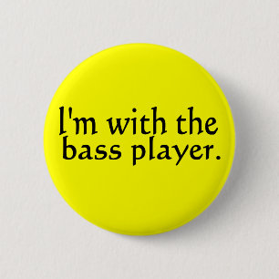 Ich bin mit dem Bass-Spieler-Bandmusikgeschenk Button