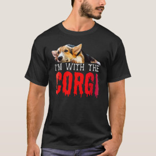 Ich bin mit dem Corgi-Paar Halloween-Cosplay-Kostü T-Shirt