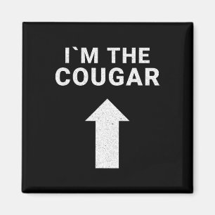 Ich bin mit dem Cougar Spaß Halloween Geburtstagsg Magnet